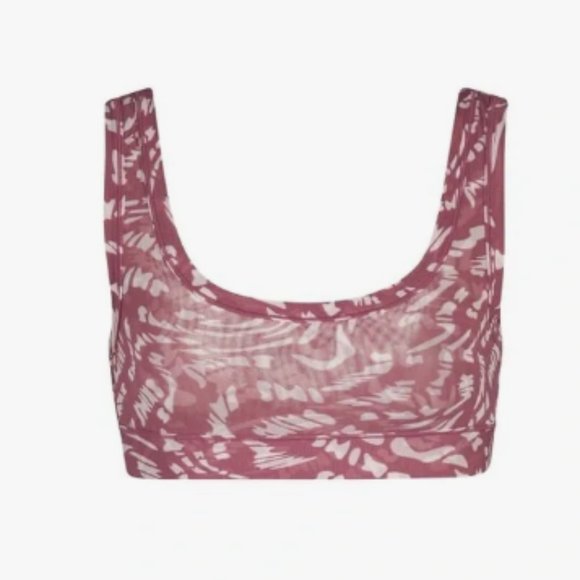 SKIMS Other - (2398/99) NWT SKIMS SUMMER Mesh Scoop Bra in Raspberry Swirl (SOLD OUT) Sz L